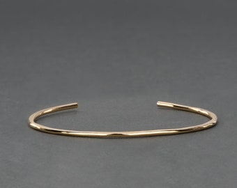 Hammered Minimalist Gold-Fill Cuff | Simple Bracelet | Stackable, Modern Handmade Jewelry | FORM Collection by Haley Lebeuf