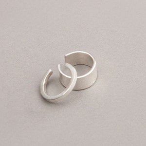 sterling silver double ear cuff set, handmade earrings, thick, skinny, wide, thin band, gift for her | F E M M E collection by Haley Lebeuf
