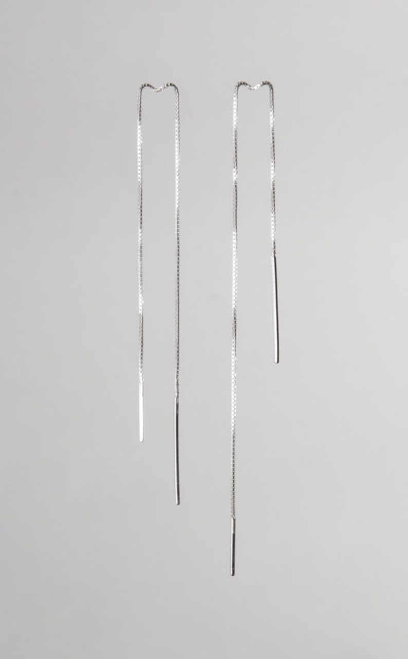 Silver versatile threader chain earrings sterling silver Etsy