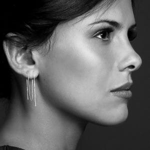 single threader earring, asymmetrical silver versatile, chain, sterling silver, unique and modern, pull through | F E M M E by Haley Lebeuf