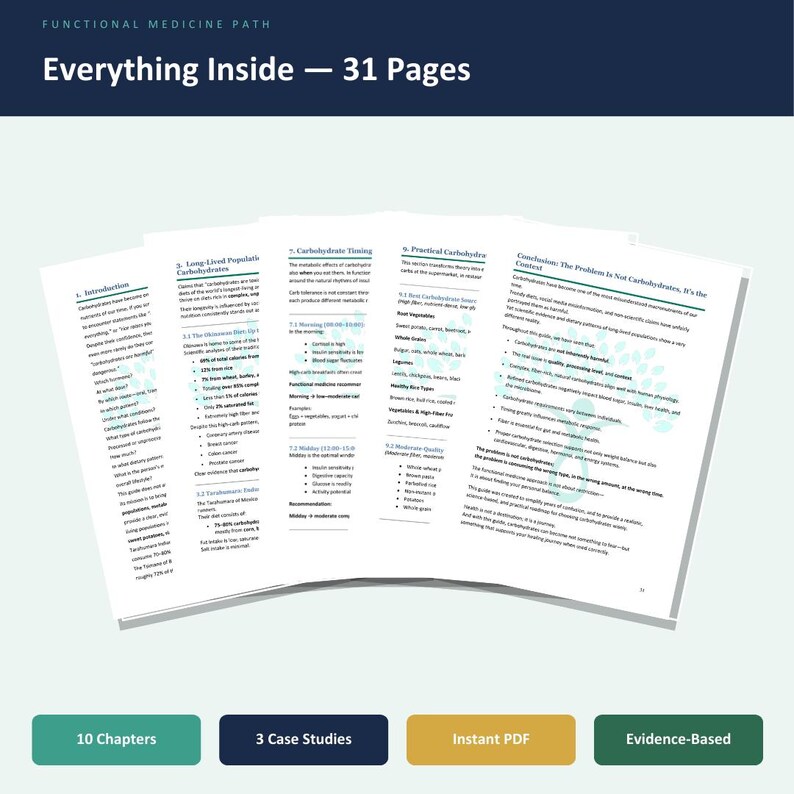 Carbohydrate Guide PDF | Glycemic Load Timing & Food List | Blood Sugar ...