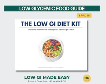 Lista de alimentos con bajo índice glucémico (PDF) / Tabla de dieta para el azúcar en sangre y guía de compras para bajar de peso