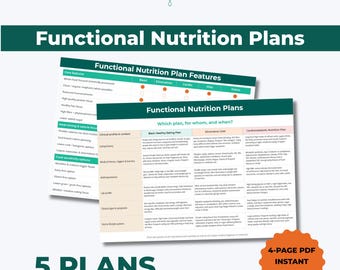Tabla comparativa de planes de nutrición imprimible / Guía de decisión de 5 planes de dieta en PDF