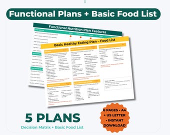 Matriz de decisiones del plan de nutrición funcional / ¿Cuál es la dieta adecuada para ti? (PDF imprimible)