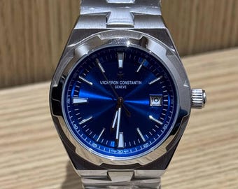 Vintage Vacheron Constantin Automatic Movement Blue Dial Silver Stainless Steel Strap Men's Wrist Watch | Watch For Men | Birthday Gift