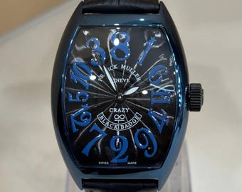 Vintage Franck Muller Automatic Movement Crazy Hours Black Dial Black Leather Strap Men's Wrist Watch | Watch For Men