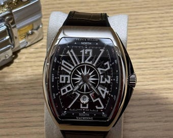 Vintage Franck Muller Automatic Movement Black Dial Silver Stainless Steel Body Black Leather/Rubber Strap Men's Wrist Watch | Watch For Men