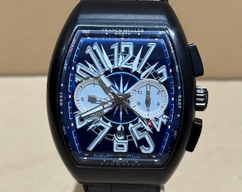 Vintage Franck Muller Automatic Movement Blue Dial Black Stainless Steel Body Black Leather/Rubber Strap Men's Wrist Watch | Watch For Men