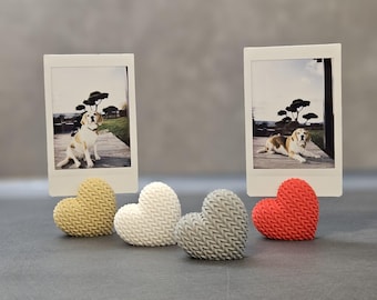 Polaroid/Photo Holder/Picture Holder Heart Shape | Various Colors | For Large & Small Photos | Embroidered, Gift, Valentine's Day, Decoration