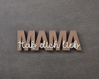 "Mom, I love you" lettering | Birthday, Mother's Day, gift - many color variations | Grandma, Grandpa, Dad...