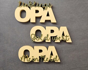 Grandpa lettering | Favorite Grandpa, My Hero, Worth its weight in gold | Birthday, Gift, Decoration, Grandpa & Grandma, Grandparents, Display stand
