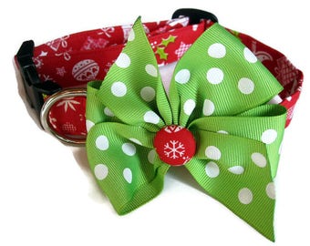 Red and Green Christmas Collar All Sizes