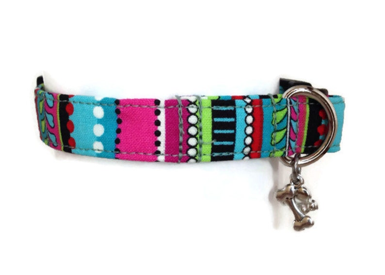 Vibrant Stripes Dog Collar size Extra Small Etsy