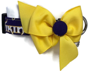 Minnesota Vikings NFL Football Dog Cat Bow Collar ALL SIZES