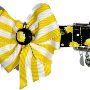 Lemons Black and Yellow Dog Collar ALL SIZES image 2