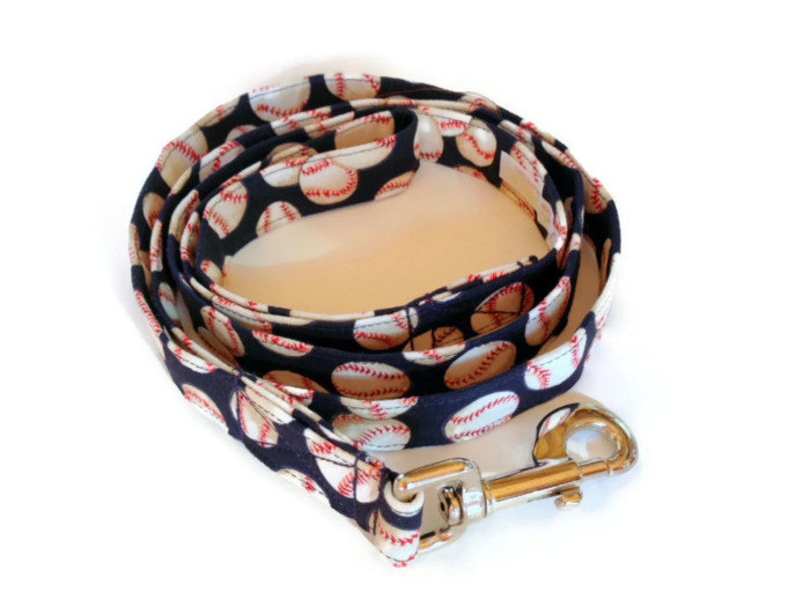 Blue Baseball Dog Collar Leash Set Size Medium Etsy