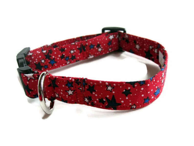 Patriotic Stars Dog Collar size Medium