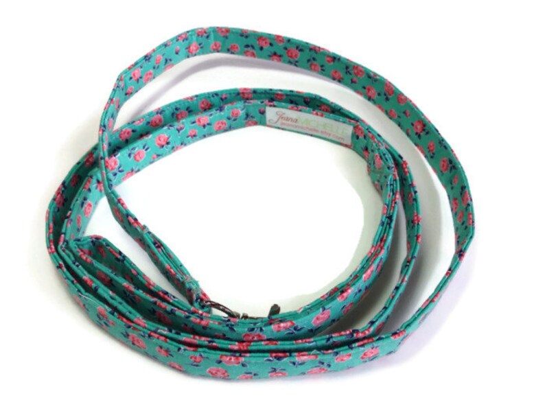 Vintage Style Floral Aqua Peach Dog Leash Set Size Extra Small Etsy
