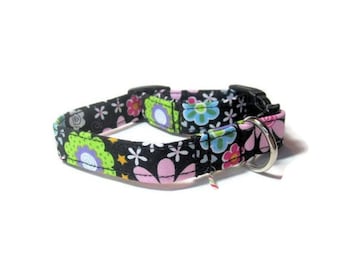 Colorful Modern Multi Colored Floral Dog Cat Collar All SIZES