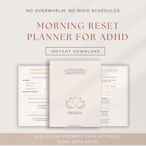 Planificador de rutina matutina para mujeres con TDAH: PDF de productividad digital para trabajar desde casa