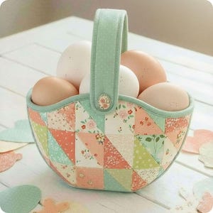 Patchwork Easter Egg Basket Digital PDF Pattern