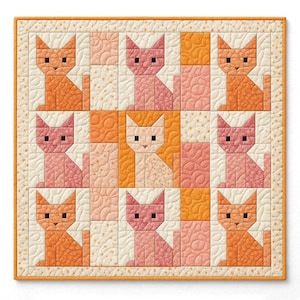 Sitting Kitties Quilt Downloadable PDF Quilt Pattern