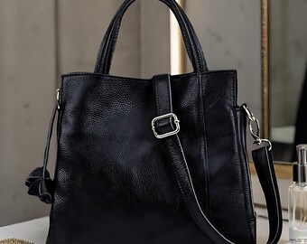 Leather Crossbody Bag for Women – Elegant Small Shoulder Handbag, Classic Everyday Purse