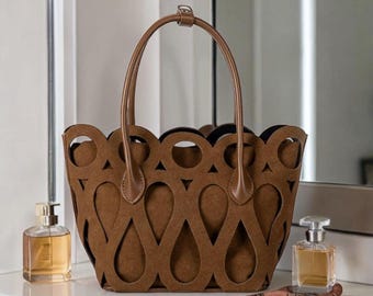 Retro Hollow Design Handbag for Women – Chic Office Tote with Unique Vintage-Inspired Style