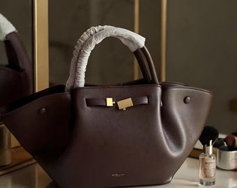 Genuine Leather Winged Tote Handbag – New York Style Everyday Bag