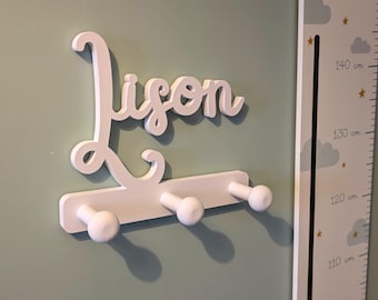 ALLOMN Ganci appendiabiti in legno per bambini, 6 pezzi, design a forma di carino, ganci per cappotti per bambini, ganci autoadesivi da parete, ganci da parete in legno per vestiti, sciarpe