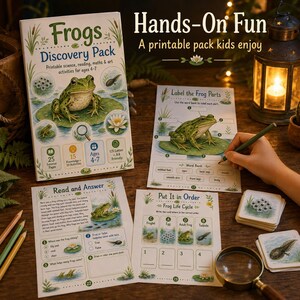 Frogs Discovery Pack Printable, Kids Science Worksheets, Frog Life Cycle Activities, Preschool Kindergarten PDF image 7