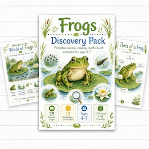Frogs Discovery Pack Printable, Kids Science Worksheets, Frog Life Cycle Activities, Preschool Kindergarten PDF image 1