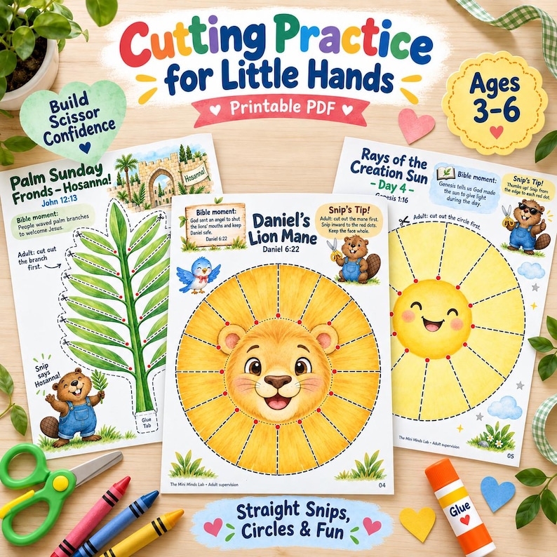 Bible Scissor Skills Printable PDF | 30 Christian Cutting Activities ...