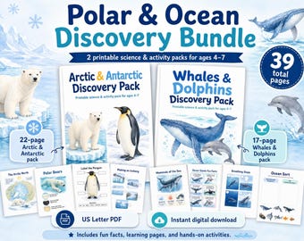 Polar & Ocean Discovery Bundle for Kids | Arctic, Antarctic, Whales  Dolphins Printable Activities | Ages 4–7