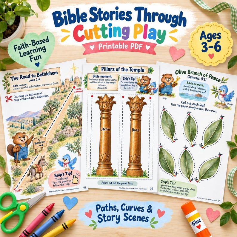Bible Scissor Skills Printable PDF | 30 Christian Cutting Activities ...