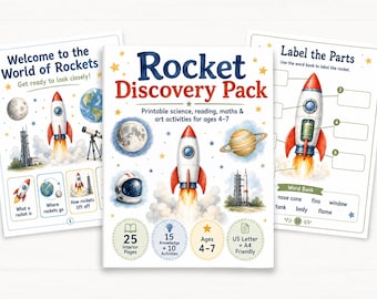 Rocket Discovery Pack Printable Activities for Ages 4-7 (Digital Download)