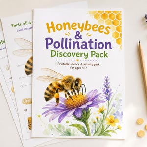 Honeybees & Pollination Discovery Pack | Printable Science Activity Book for Kids Ages 4-7