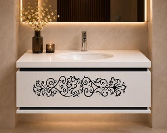 Floating Corian Vanity with Integrated Oval Sink, Wall Mounted White Modern Solid Surface Wash Basin, Custom Bathroom Vanity