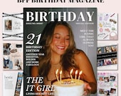 Birthday Magazine Template for Best Friend, Personalized Girl Birthday Keepsake, Style Magazine editable, Bestie Keepsake Birthday, Girl
