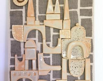 ミッドセンチュリーモダンセラミックウォールアート：Mod Blooms