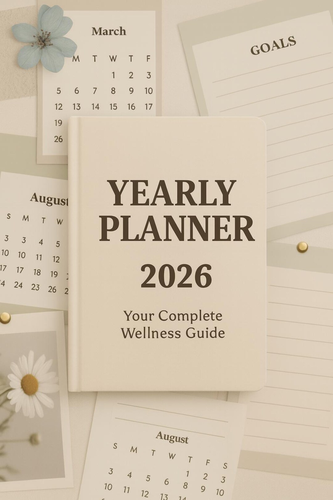 2026 Jahresplaner Printable | Minimalistischer Kalender | Digitaler