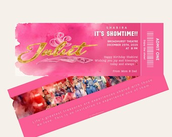 Juliet & Juliet Broadway Eintrittskarte | Überraschungsgeschenk zeigen | Musiktheater Vorlage (Digitales Geschenk)