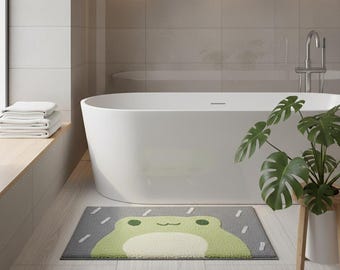 Frog Bath Mat – Soft Absorbent Bathroom Rug | Non-Slip Animal Floor Mat for Kids & Adults