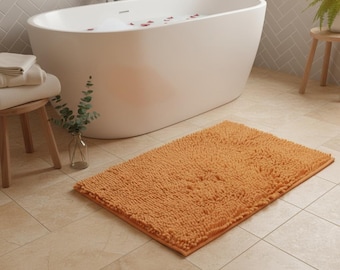 Tappetino da bagno in ciniglia – Morbido, assorbente e ad asciugatura rapida / Fondo antiscivolo per bagno e doccia