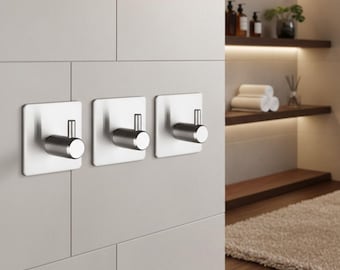 Adhesive Wall Hook – Stainless Steel Towel/Robe Hook | No‑Drill Bathroom & Kitchen | Multiple Finishes