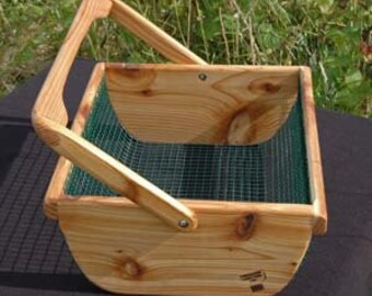 Handmade Wooden Garden Basket - M #1035