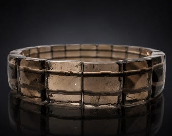 Smoky Quartz Bracelet • Natural Gemstone Jewelry • 12×10 mm Beads • Handmade Smoky Quartz Bracelet