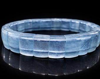AAA Aquamarine Bracelet 10x5mm – Natural Aquamarine Gemstone Bracelet – 18cm 19g – March Birthstone Jewelry