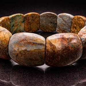 African Turquoise Bracelet – Large Turquoise Bracelet – African Jasper Bracelet – Statement Bracelet – Natural Stone Bracelet