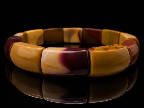 Mookaite Jasper Bracelet Australia – Natural Mookaite Gemstone Bracelet – 11x16mm Statement Beads – Australian Jasper – Unisex Jewelry